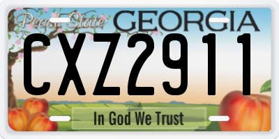 GA license plate CXZ2911