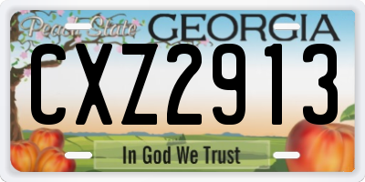 GA license plate CXZ2913