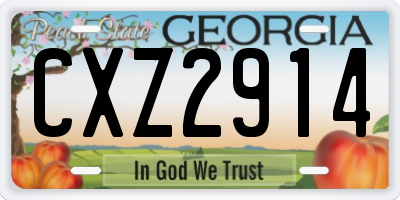 GA license plate CXZ2914