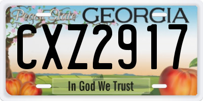 GA license plate CXZ2917