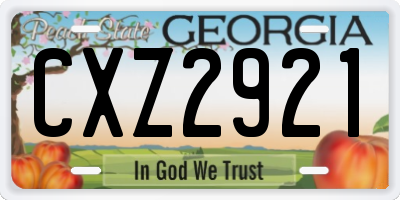 GA license plate CXZ2921