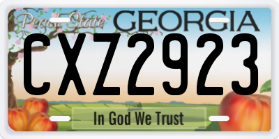 GA license plate CXZ2923