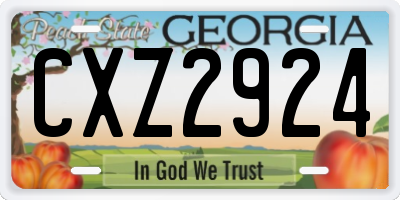 GA license plate CXZ2924