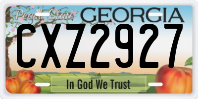 GA license plate CXZ2927