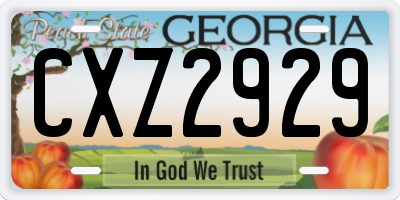 GA license plate CXZ2929