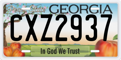 GA license plate CXZ2937