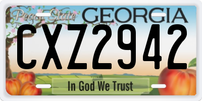 GA license plate CXZ2942