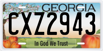 GA license plate CXZ2943