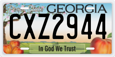 GA license plate CXZ2944