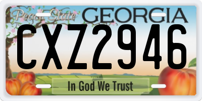 GA license plate CXZ2946