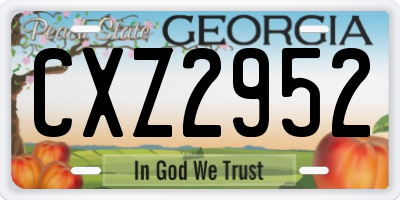 GA license plate CXZ2952