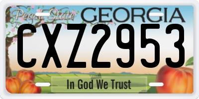 GA license plate CXZ2953