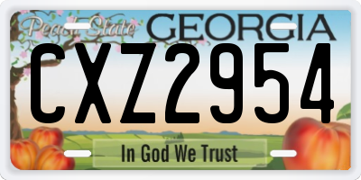 GA license plate CXZ2954