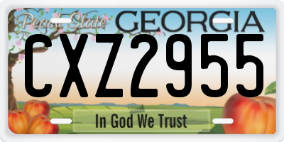 GA license plate CXZ2955