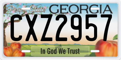 GA license plate CXZ2957