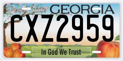 GA license plate CXZ2959