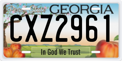 GA license plate CXZ2961