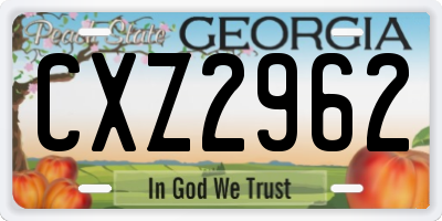 GA license plate CXZ2962