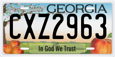 GA license plate CXZ2963