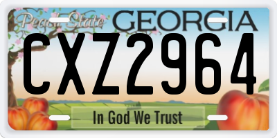 GA license plate CXZ2964