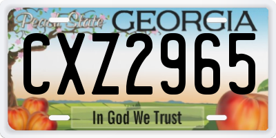 GA license plate CXZ2965