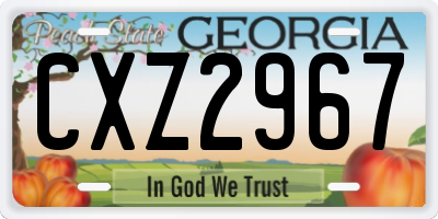 GA license plate CXZ2967