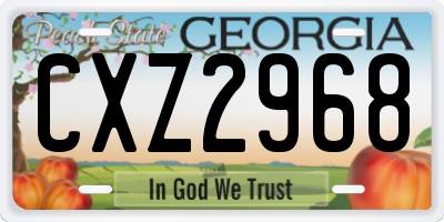 GA license plate CXZ2968