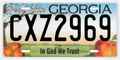 GA license plate CXZ2969