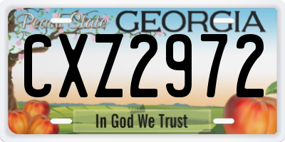 GA license plate CXZ2972