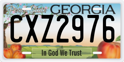 GA license plate CXZ2976