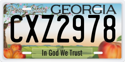 GA license plate CXZ2978