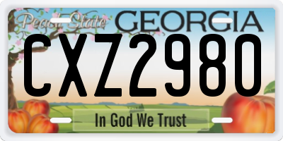 GA license plate CXZ2980