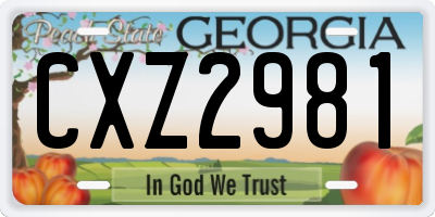 GA license plate CXZ2981
