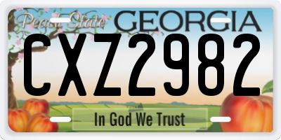 GA license plate CXZ2982