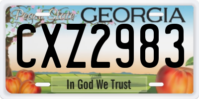 GA license plate CXZ2983