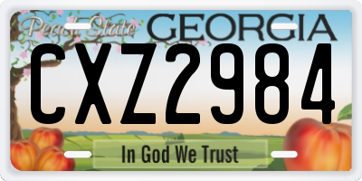 GA license plate CXZ2984