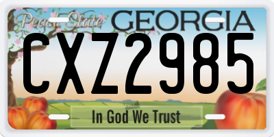 GA license plate CXZ2985