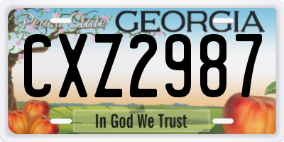 GA license plate CXZ2987