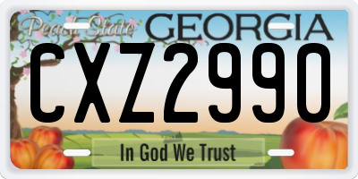 GA license plate CXZ2990