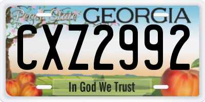 GA license plate CXZ2992