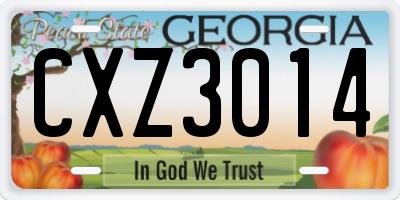 GA license plate CXZ3014