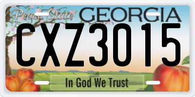 GA license plate CXZ3015