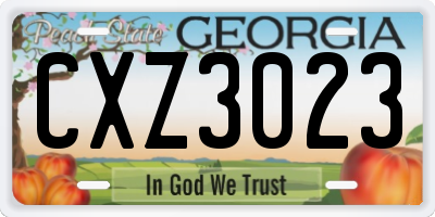 GA license plate CXZ3023