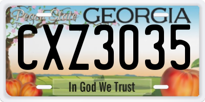 GA license plate CXZ3035