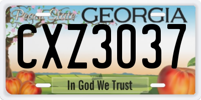 GA license plate CXZ3037