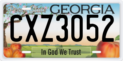 GA license plate CXZ3052