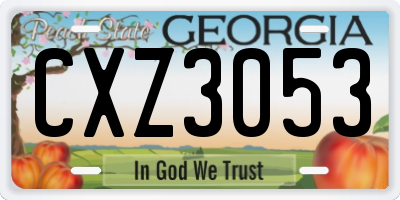 GA license plate CXZ3053