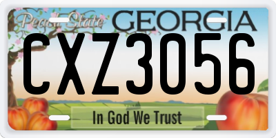 GA license plate CXZ3056