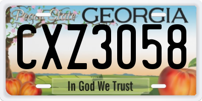 GA license plate CXZ3058