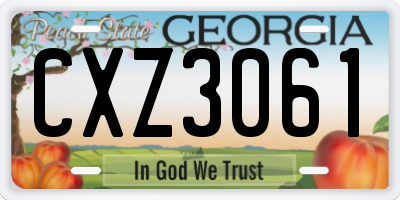 GA license plate CXZ3061
